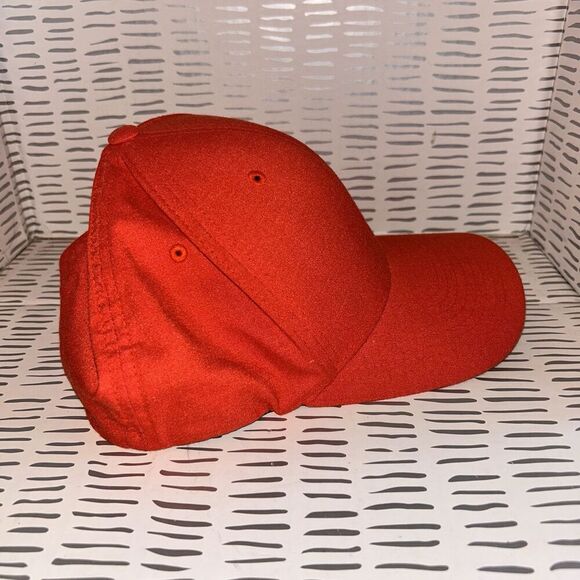 Hurley Men's‎ Orange Red Flex Fit Hat Cap L/XL Yupoong Off Center Icon HTF - Picture 4 of 7